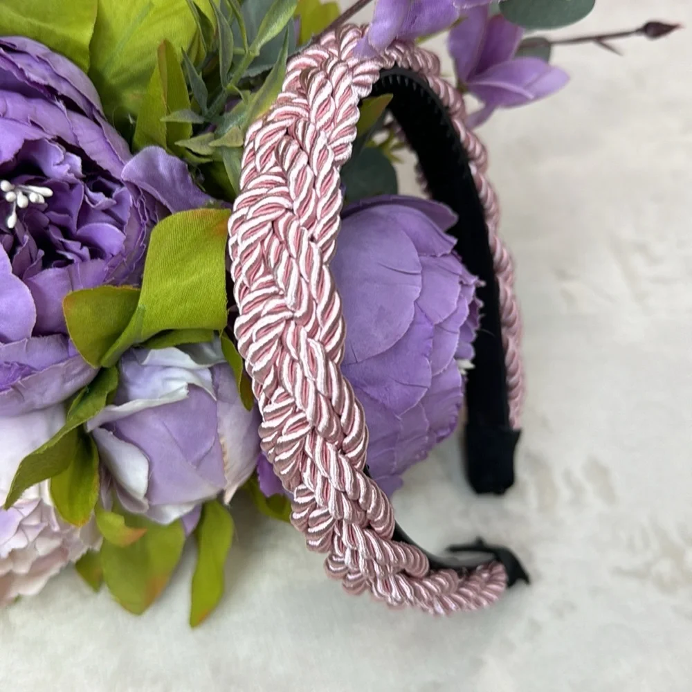 NEW Pink Braided Rope Headband